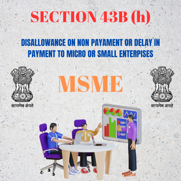 Section 43B(h): Disallowance on non-payment/delay in payment to MSME Creditors
